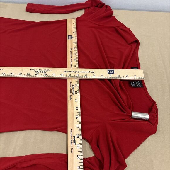 New York & Company women's stretch Blouse Size Small Red Long Sleeve Pullover - Picture 13 of 14
